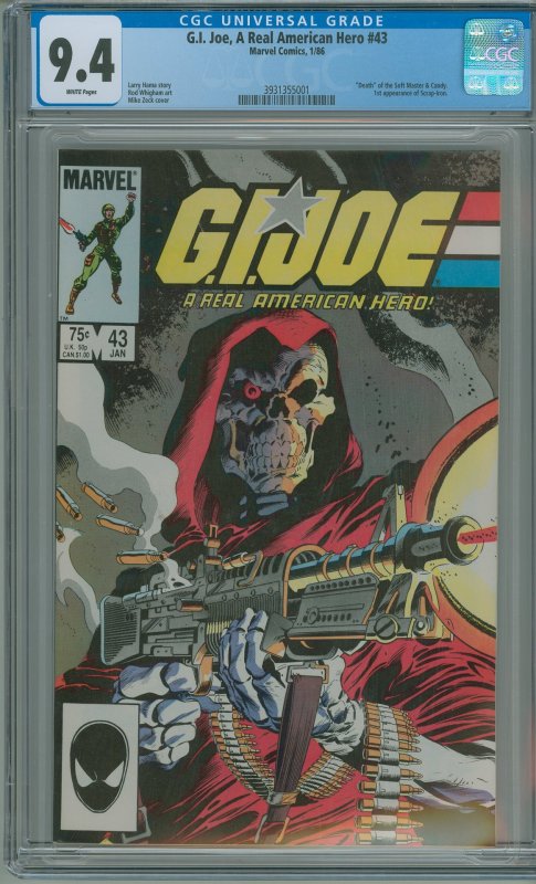 G.I. Joe: A Real American Hero #43 (1986) CGC 9.4! 1st Appearance of Scrap-Iron!