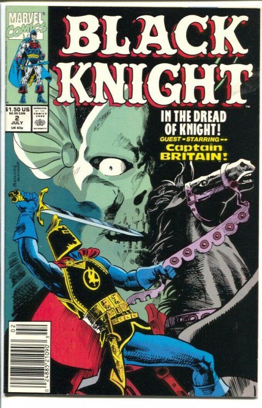 Black Knight #2 1990 Marvel-Captain Britain appears-VF