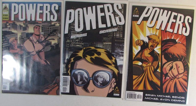 Powers Lot of 3 #1, 2, 3 Icon (2004) NM- 2nd Series 1st Print Comic Books