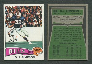 1975 Topps Football /  OJ Simpson #500 /  EX