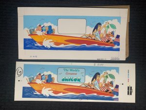 THE WORLD'S GREATEST SAILOR Funny Cartoon 12x6 Greeting Card Art #8137 w/ Stat