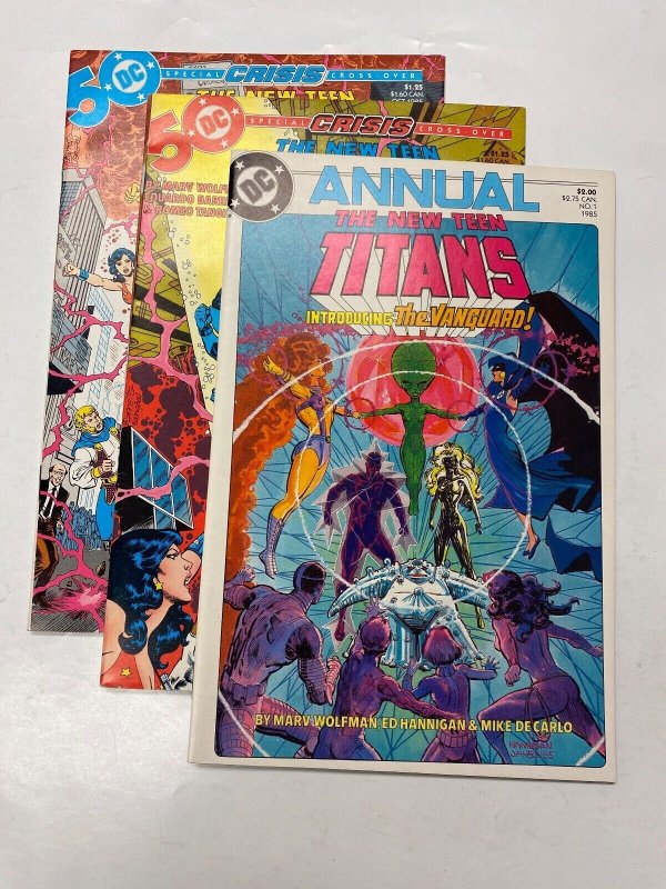 3 DC comic book New Teen Titans #13 14 New Teen Titans Annual #1 32 KM10