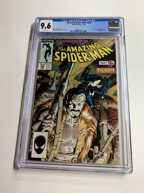 Amazing Spider-man 294 Cgc 9.6 White Pages Last Hunt