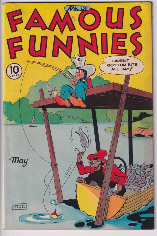 FAMOUS FUNNIES #130 (May 1945) Nice VGF 5.0, light yellowing to white.