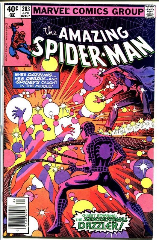 AMAZING SPIDER-MAN #203-1980-DAZZLER-MARVEL--very fine/near mint VF/NM