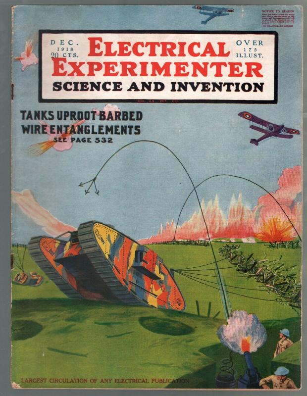 Electrical Experimenter 12/1918-Gernsback-WWI-Super tank-historic-FN