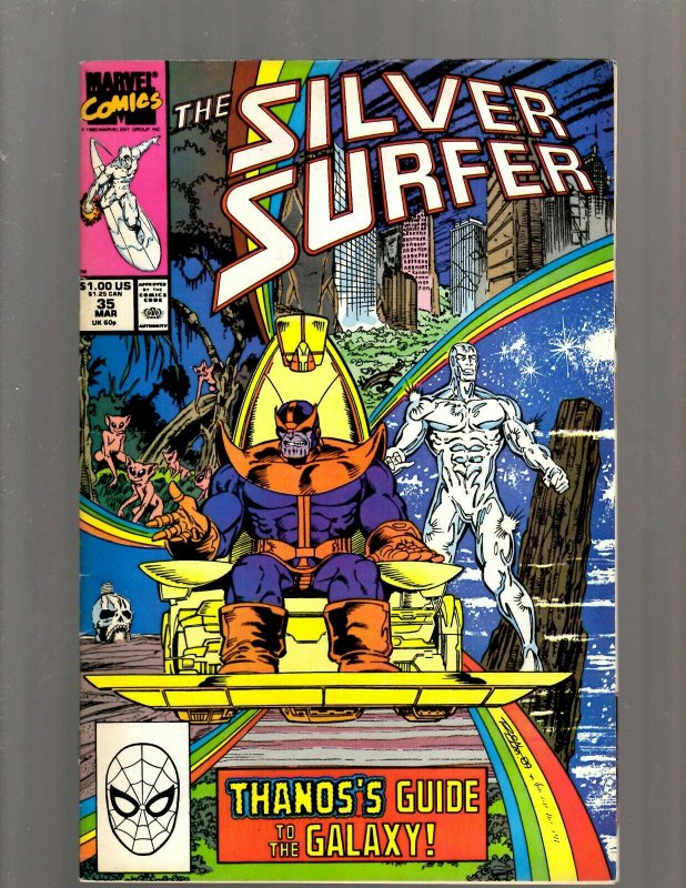 Silver Surfer # 35 VF Marvel Comic Book Thanos Infinity Gauntlet Avengers J450