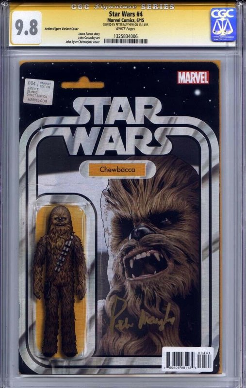 STAR WARS #4 CGC 9.8 SS PETER MAYHEW (Action Figure variant cover)