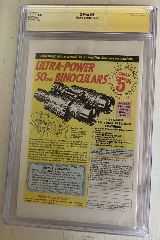 The X-Men #95 (1975) CGC SS 6.0 Stan Lee!
