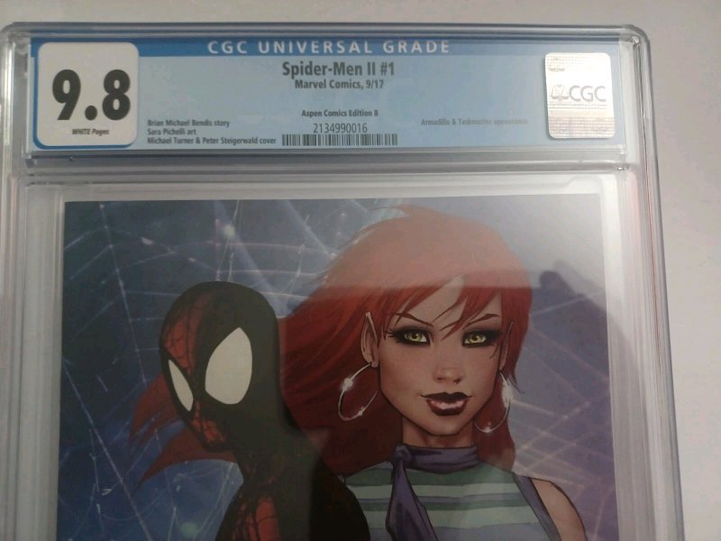 Spider-Men II #1 Aspen Comics Michael Turner Cover B Variant - 2017 - CGC 9.8