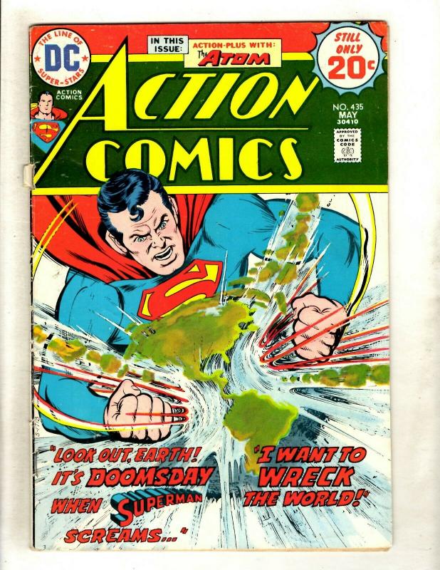 Lot Of 6 Action Comics Feat. Superman # 403 404 407 408 409 435 Batman Flash GK5