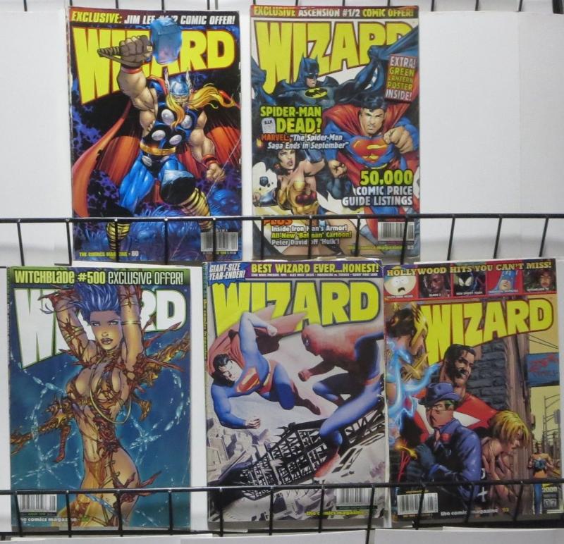 WIZARD Magazine #80,82,84,89,93(1998-1999) G/+Ross Supes/Spidey,Batman,Fantom