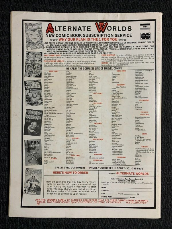 1984 COMICS COLLECTOR Magazine #4 VG+ 4.5 Walt Simonson Thor / Popeye