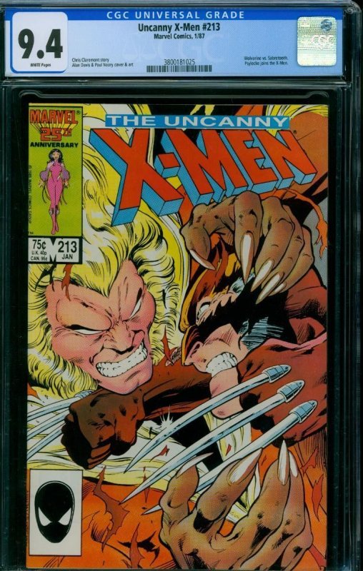 X-Men #213 (1987) CGC 9.4 NM