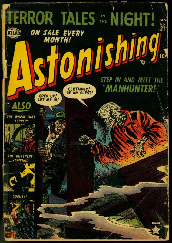 Astonishing #21 1953- Coffin cover- Atlas Horror golden age G-