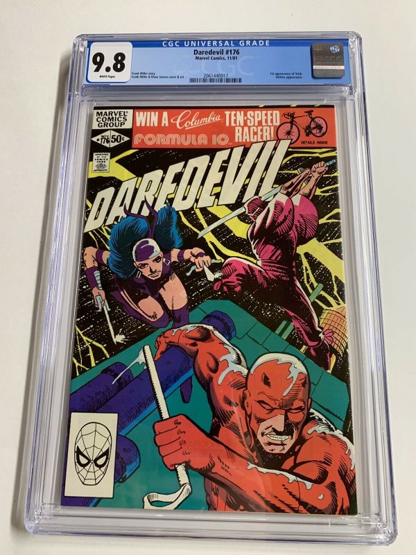 Daredevil 176 Cgc 9.8 White Pages Frank Miller Marvel 1st Stick 2061440017