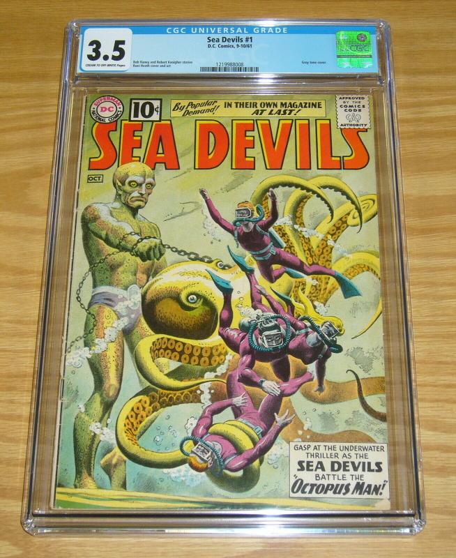 Sea Devils #1 CGC 3.5 silver age dc comics - octopus man - october 1961