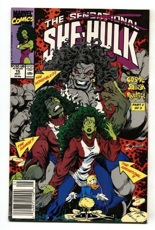 SENSATIONAL SHE-HULK #15 comic book-1st grey SHE-HULK-MARVEL-Newsstand