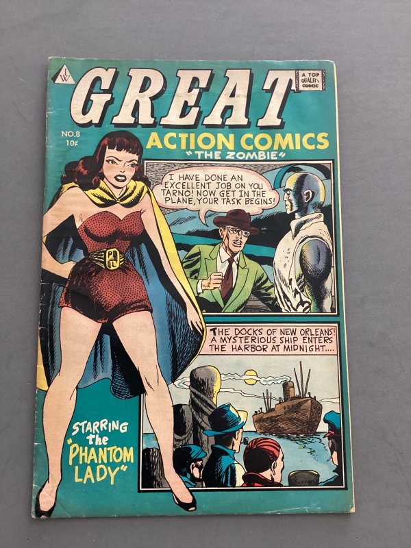 Great Action Comics #8, 1958, Unbelievably Rare! Phantom Lady!