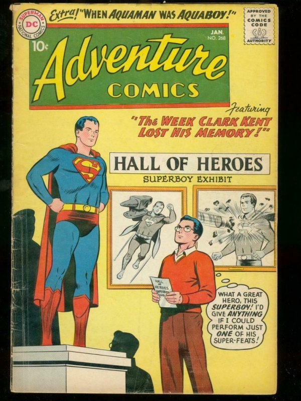 ADVENTURE COMICS #268 1960 DC SUPERBOY AQUAMAN AS A BOY VG