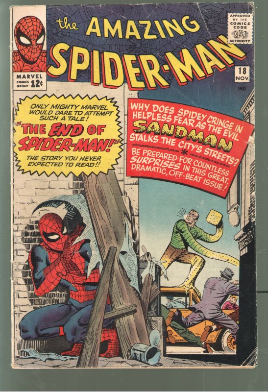 AMAZING SPIDERMAN 18 VG- 3.5 1st App NED LEEDS;3rd SANDMAN