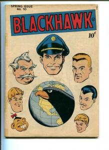 BLACKHAWK COMICS #10-QUALITY-1946-REED CRANDALL ART-GLOBE COVER-SECOND ISSUE VG