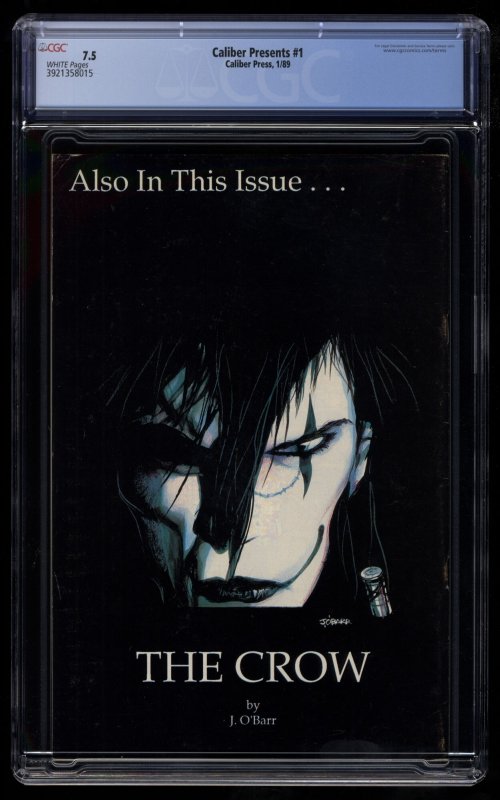 Caliber Presents #1 CGC VF- 7.5 White Pages 1st Crow!