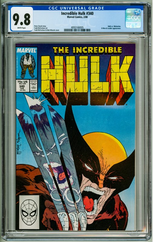 The Incredible Hulk #340 (1988) CGC 9.8! White Pages!