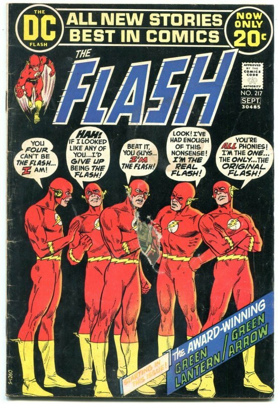 Flash  #217 1972-DC-Green Lantern & Green Arrow series-NEAL ADAMS- G