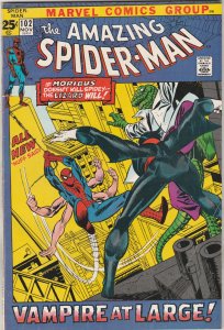Amazing Spider-Man #102 (Nov-71) NM- High-Grade Morbius Key The Lizard Boca CERT