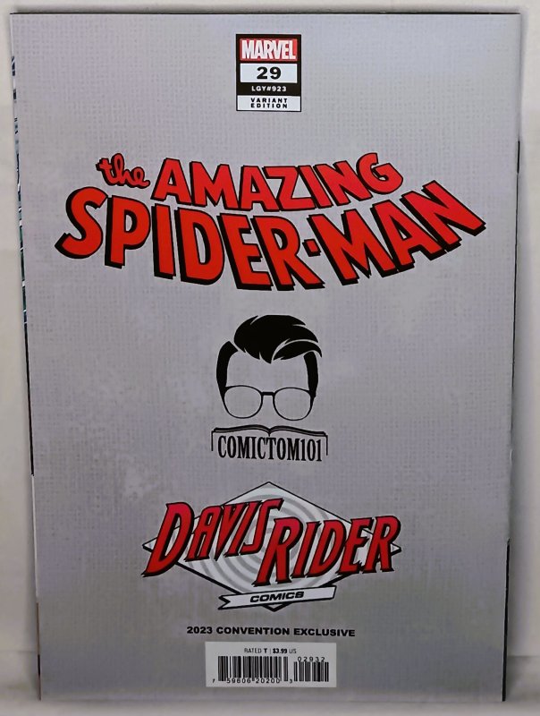 Amazing SPIDER-MAN #29 ComicTom101 Davis Rider Comics 2023 Convention Exclusive