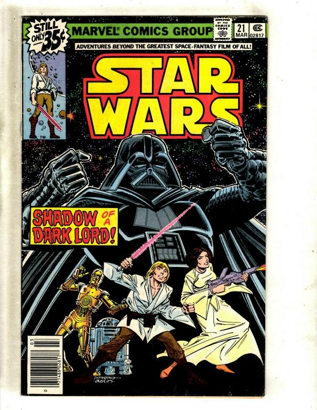 Star Wars # 21 VF Marvel Comic Book SIGNED By Archie Goodwin W/Sketch J371