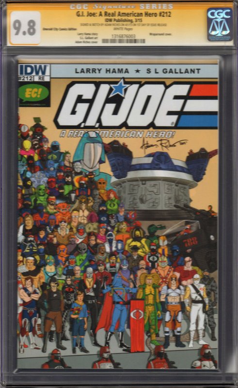 G.I. Joe #212 Emerald City Variant CGC 9.8 ~ Signature Cobra Commander Sketch