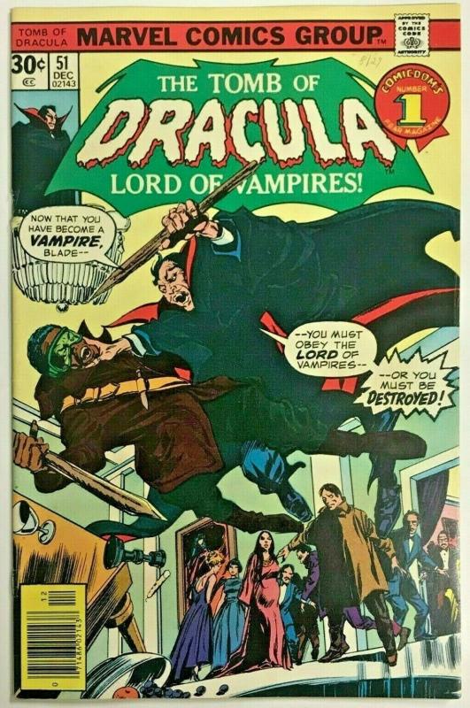 TOMB OF DRACULA#51 VF 1976 VS BLADE MARVEL BRONZE AGE COMICS