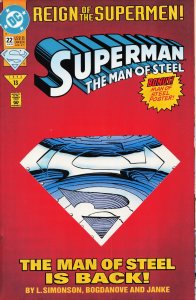 Superman: The Man of Steel #22 Die-Cut Cover (1993) Steel [Key Issue]
