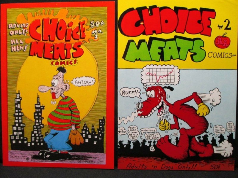 Choice Meats Comics #1 & 2 Full Set VF 8.0 Peanut Juice Productions 1971 