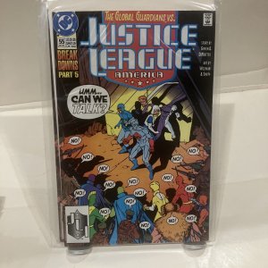 1991 DC COMIC BOOK JUSTICE LEAGUE AMERICA 55 THE GLOBAL GUARDIANS