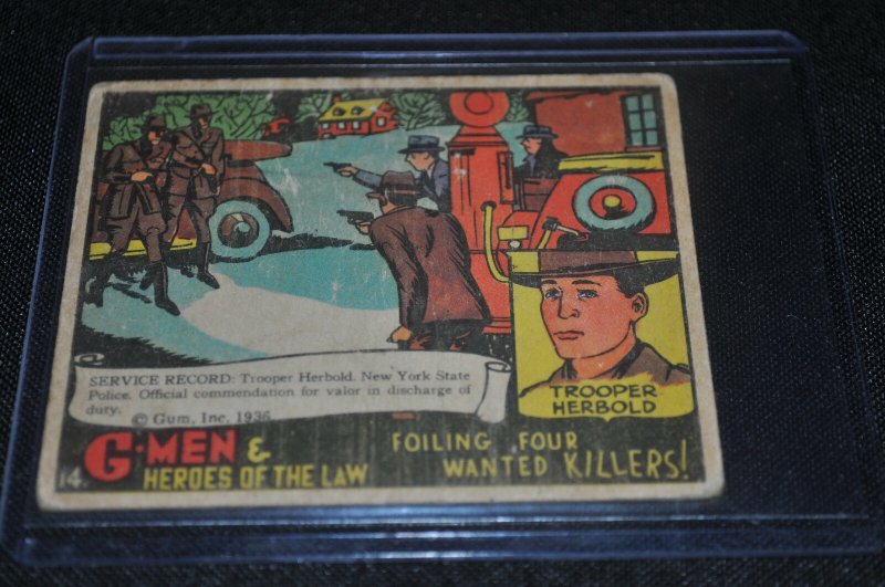 G-Men & Heroes of the Law Wanted Killers R60 Gum Card #14 VG+ - (1936) ITB WH