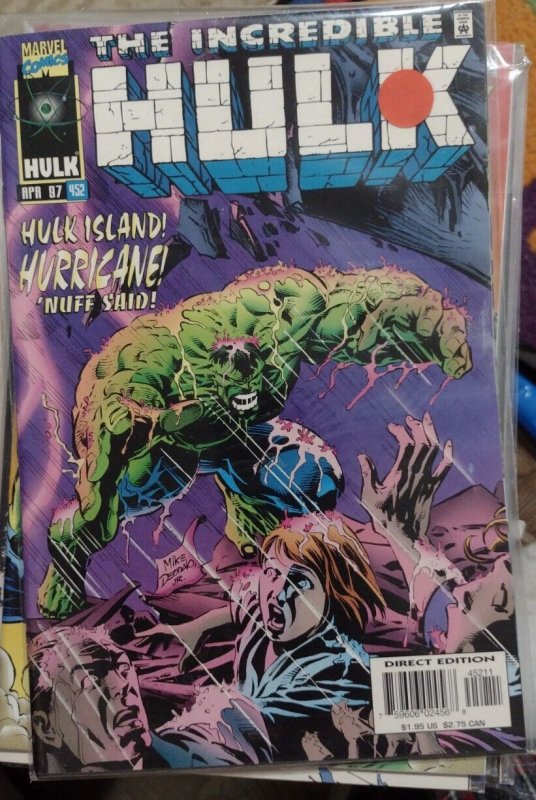 INCREDIBLE HULK  # 452 1997 marvel disney hulk island hurricane