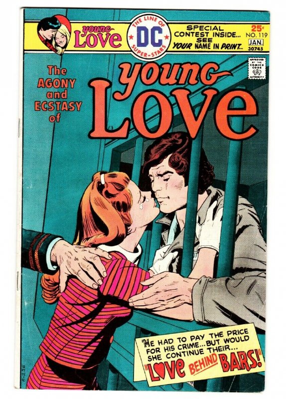 Young Love #119 comic book 1975- DC Romance Bronze Age- Prison cover