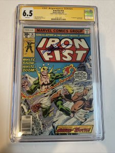 Iron Fist (1977) # 14 (CGC 6.0 SS WP) Signed Chris Claremont 1st App Sabretooth