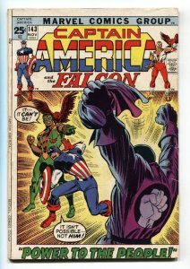 CAPTAIN AMERICA #143 1971 The Falcon-giant issue-comic book