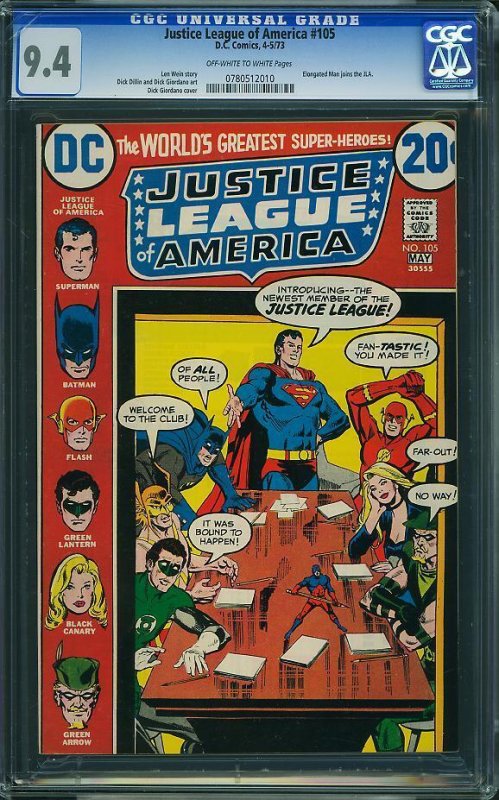 Justice League of America #105 (1973) CGC 9.4 NM
