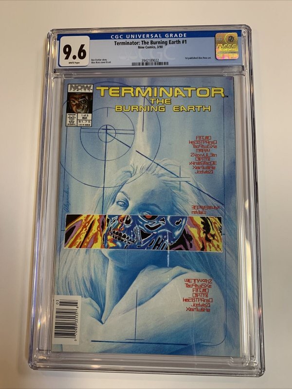 Terminator (1990) # 1 (CGC 9.6 WP) 1st Published Alex Ross Art ! Rare newsstand