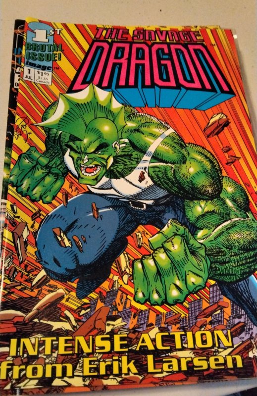 Savage Dragon #1 Pink and Blue Logo Cover (1992) Savage Dragon 