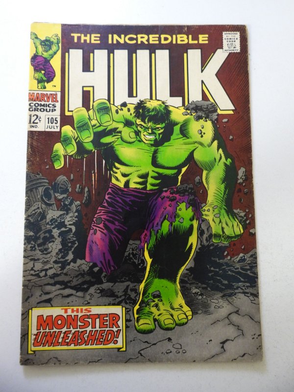 The Incredible Hulk #105 1st App & Origin of the Missing Link GD Cond See desc