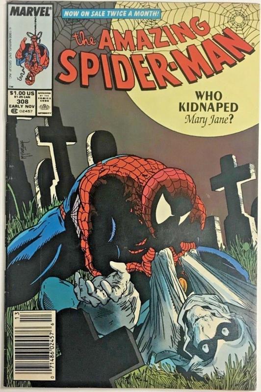 AMAZING SPIDER-MAN#308 FN/VF 1988 TODD MCFARLANE (NEWSTAND) MARVEL  COMICS