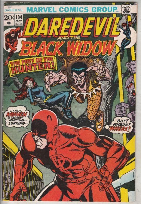 Daredevil #104 (Nov-73) VG/FN+ Mid-Grade Daredevil, Black Widow