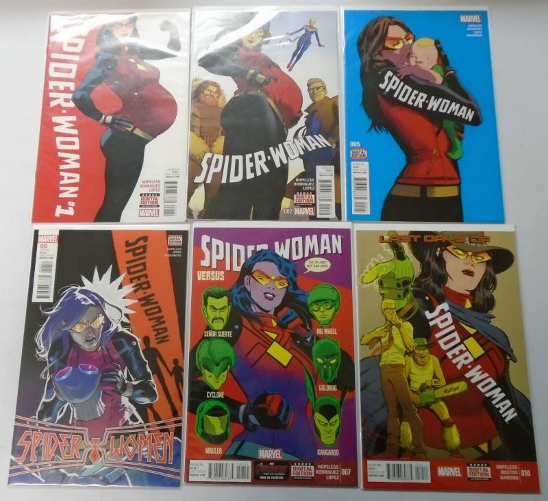 Spider-Woman Comic Lot (6th Series) 6 Different, 8.0/VF (2015+2016)