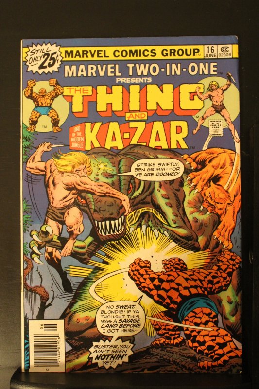 Marvel Two-in-One #16 (1976) Super-High-Grade NM or better! Ka-Zar and Zabu Wow!